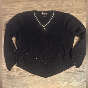 Christine Alexander Black Sweater with Sparkling Details